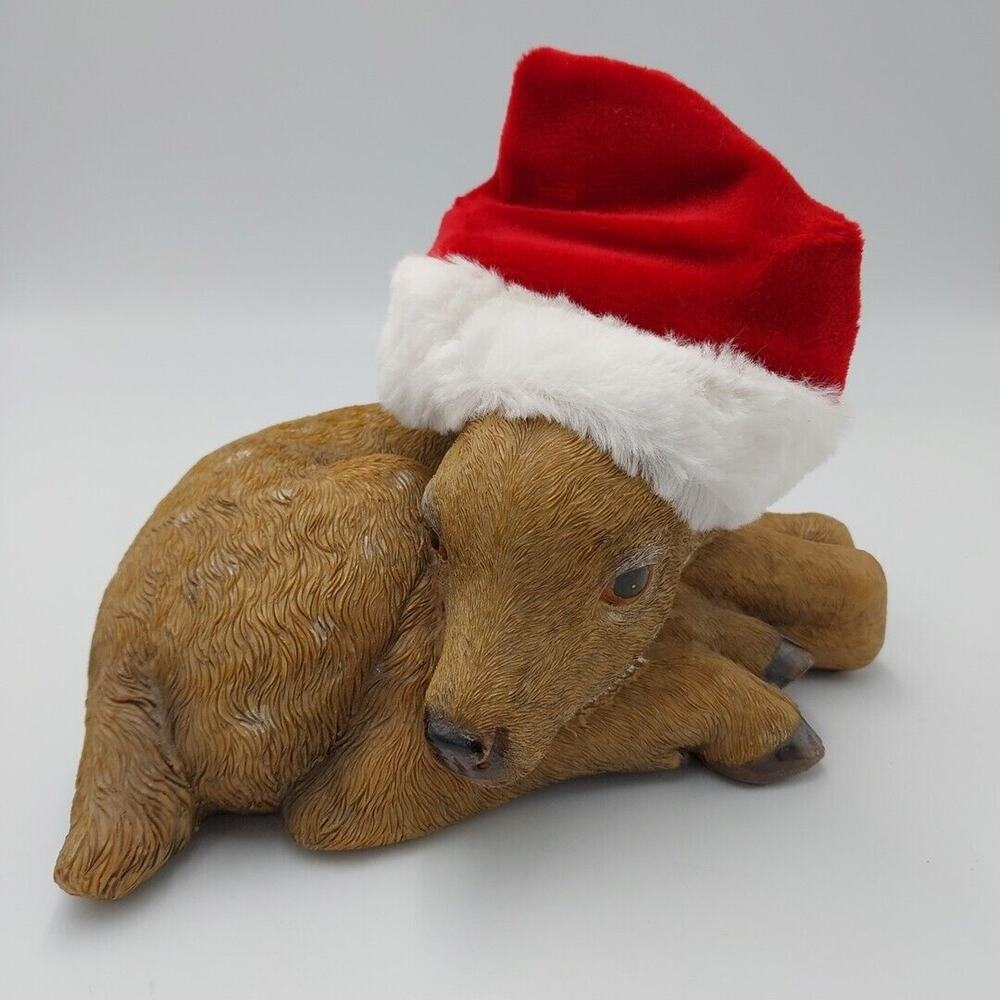 Deer Figurine Christmas Santa Hat Fawn Spotted‎ Kirkland